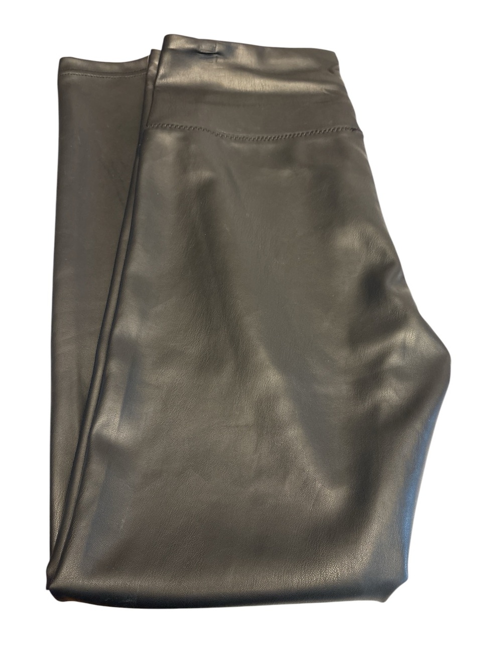 Rachel Zoe Black Faux Leather Pants high waisted pull on tapered to ankle Size 6